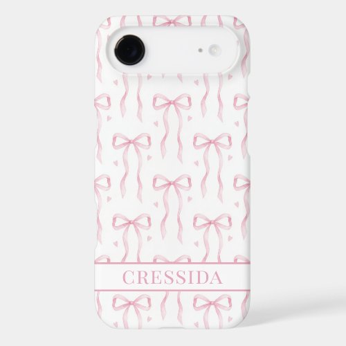 Pink Coquette Bows Monogrammed iPhone 17 Air Case