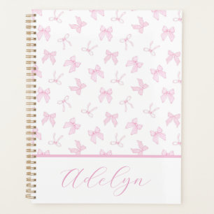 Pink Coquette Bows Personalize Planner