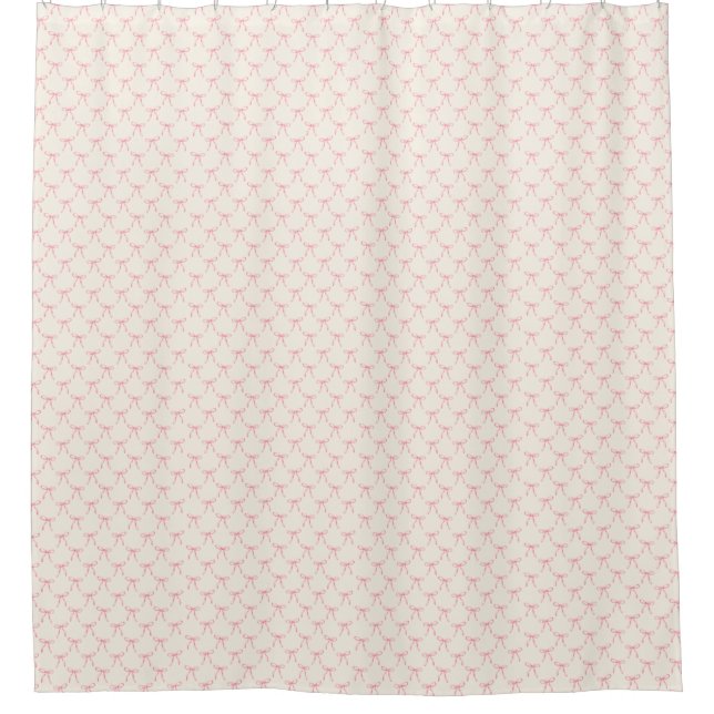 Pink coquette bows shower curtain (Front)