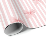 Pink Coquette Bows & Stripes Wrapping Paper<br><div class="desc">Pink and white striped wrapping paper with delicate blush pink bows brings a sweet and feminine touch to gift-giving for birthdays, baby showers, bridal showers, and Valentine's Day. The soft candy stripe background paired with hand-painted pastel bows creates a whimsical, elegant look that’s perfect for wrapping presents with a touch...</div>