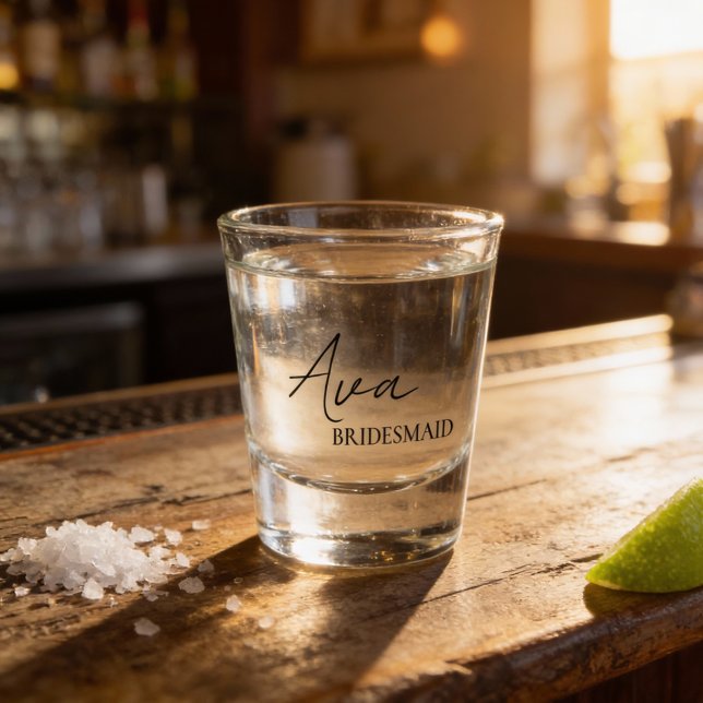 Pink Coquette Bridesmaid Personalized Gift Shot Gl Glass (Creator Uploaded)