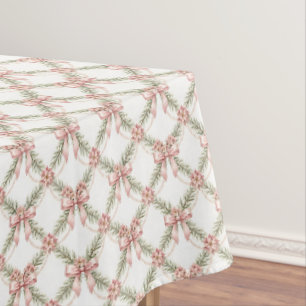 Pink Coquette Christmas Trellis   Pinkmas Tablecloth