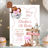 Pink Coquette Disco Lets Go Cowgirl Birthday