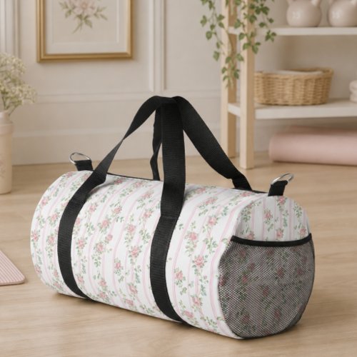 Pink Coquette Floral Duffle Bag