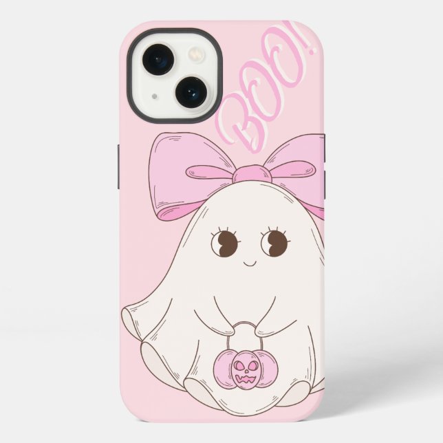 Pink Coquette Ghost  Iphone Case (Back)