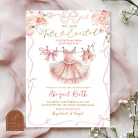 Pink Coquette Girl Ballet Tutu Excited Baby Shower