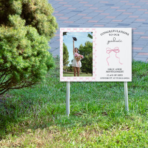 Pink Coquette Graduation Sign