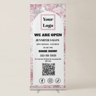 Pink Coquette Grand Opening  Retractable Banner