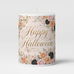 Pink Coquette Halloween Pillar Candle - Happy Hall