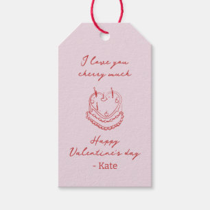 Pink Coquette Hand written Valentines Gift Tags