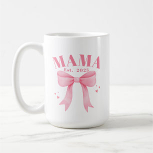 Pink Coquette Mama Est. 2025 New Mom Mothers Day Coffee Mug