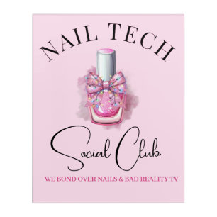 Pink Coquette Nail Polish, Nail tech gift Idea Acrylic Print