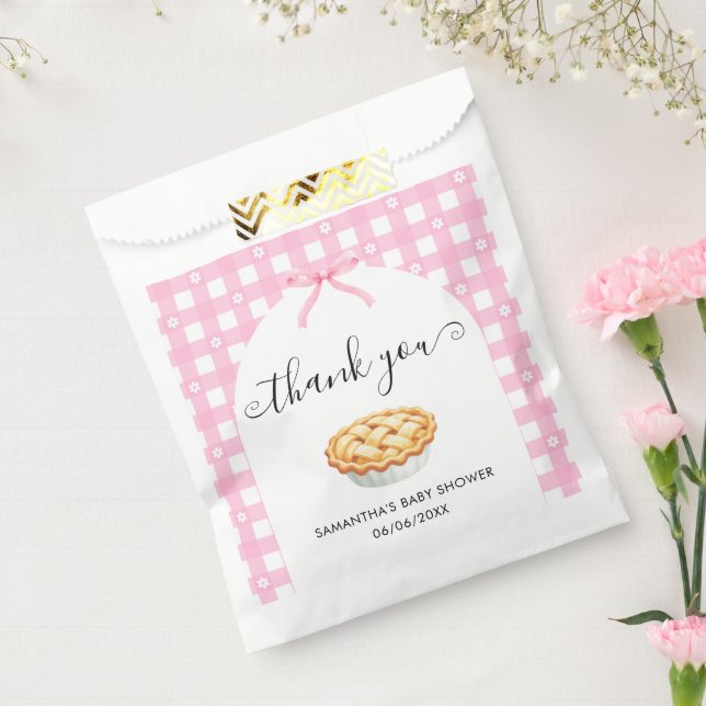 Pink Coquette Pie Baby Shower Thank You Favor Bag (Sealed)