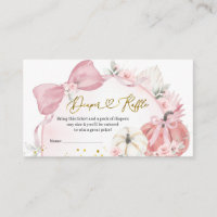 Pink Coquette Pumpkin Baby Shower Diaper Raffle