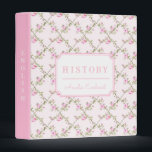 Pink Coquette Rose Trellis School Subject 3 Ring Binder<br><div class="desc">This design features a very chic pink rose trellis patterned background with a coordinating pink border. You can personalize with your school subject on the spine and the cover and you can also add a name.</div>
