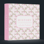 Pink Coquette Rose Trellis School Subject 3 Ring Binder<br><div class="desc">This design features a very chic pink rose trellis patterned background with a coordinating pink border. You can personalize with your school subject on the spine and the cover and you can also add a name.</div>