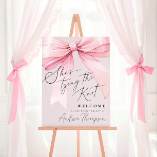 Pink Coquette She's Tying the Knot Bridal Shower Foam Board