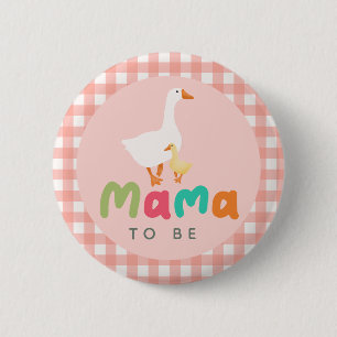 Pink Coquette Silly Goose Mama to Be Baby Shower Button