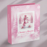 Pink Coquette Snowman Christmas Memory Scrapbook  3 Ring Binder<br><div class="desc">✅ For matching items search #67S in my collections ✅ Capture the magic of the holiday season with this beautifully designed Christmas Memory Album featuring an adorable watercolor pink snowman surrounded by a dreamy pink winter forest. Created especially for those who cherish sentimental keepsakes, this festive ring binder is perfect...</div>