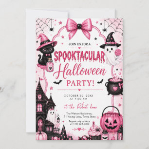 Pink Coquette Spooktacular Halloween Party Invitation