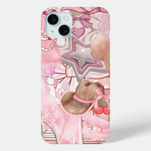 Pink Coquette Stickers  iPhone 15 Plus Case