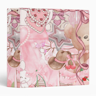 Pink Coquette Stickers Designed 3 Ring Binder