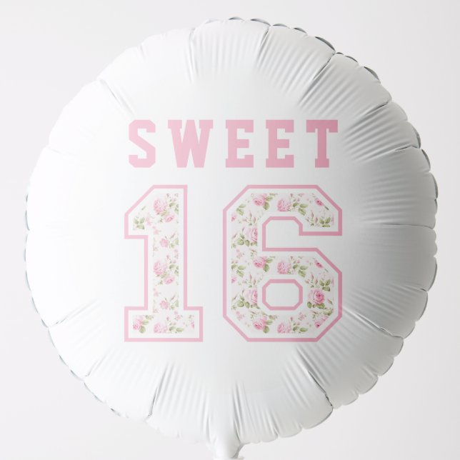 Pink Coquette Sweet 16 University Balloon (Front)