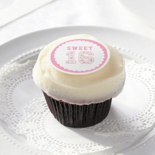 Pink Coquette Sweet 16 University Edible Frosting Rounds