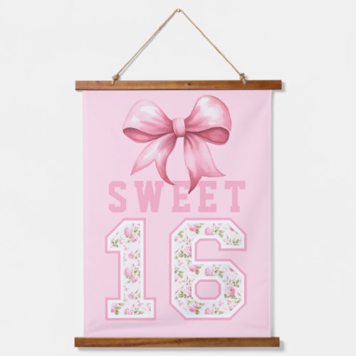 Pink Coquette Sweet 16 University Hanging Tapestry