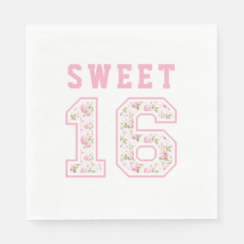 Pink Coquette Sweet 16 University Napkins