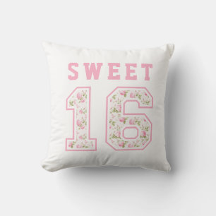 Pink Coquette Sweet 16 University Throw Pillow