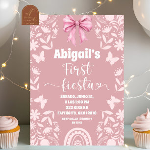 Pink Coquette Talavera Cielito Lindo First Fiesta Invitation