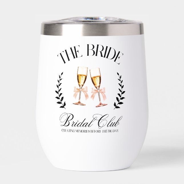 Pink Coquette The  Bride Water Bottle (Front)