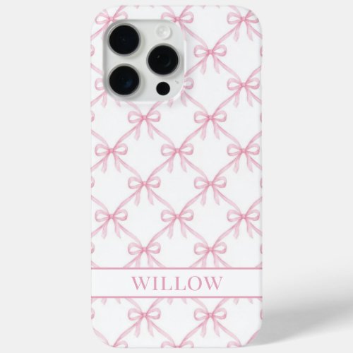 Pink Coquette Watercolor Bows iPhone 15 Pro Max Case