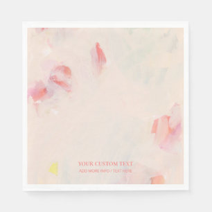 Pink & Coral Abstract Art Painting Custom Text Napkins