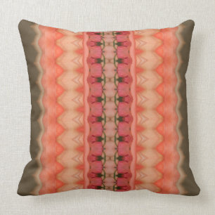 Pink Coral And Deep Olive Throw Pillow
