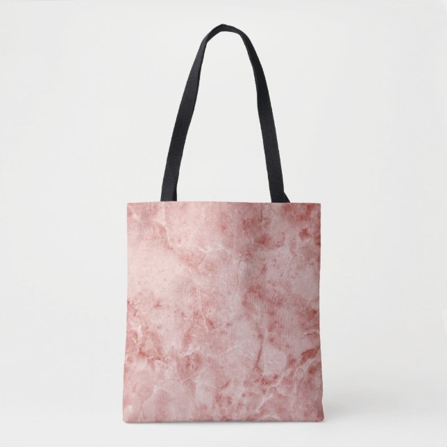 Pink Coral and White Marble  Tote Bag (Front)