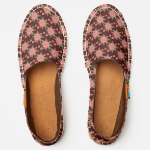 Pink Coral and Wine Ladies Slip On Canvas Shoes