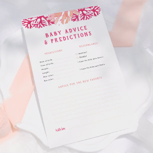 Pink Coral Baby Predictions & Advice Game