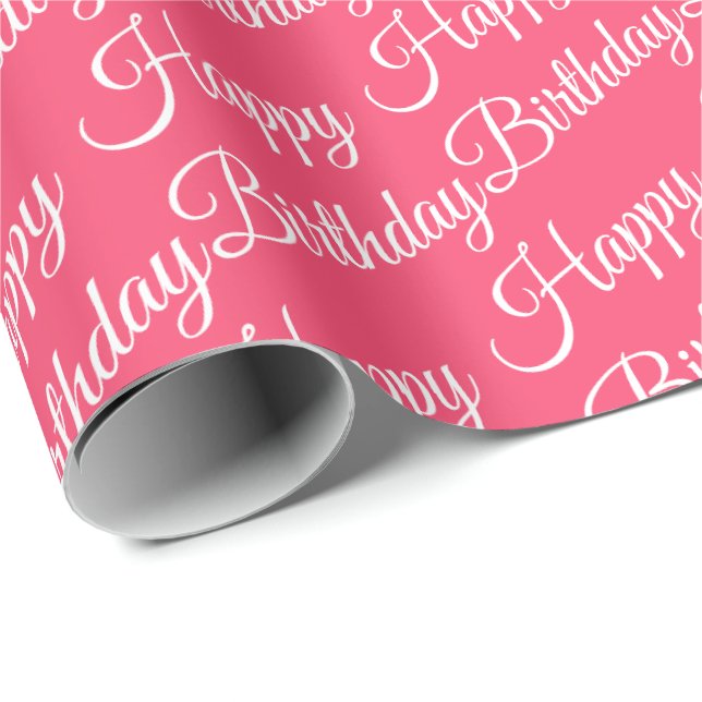 Pink Coral Birthday Paper (Roll Corner)