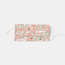 Pink Coral Branches With Seashells Adult Cloth Face Mask