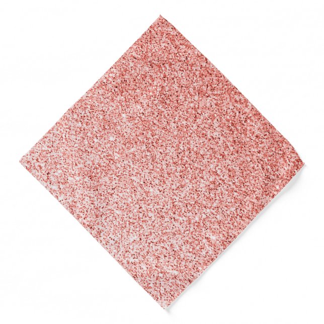 Pink coral light pastel sparkles glitter bling  bandana (Front)