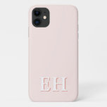 Pink &amp; Coral | Minimal Modern Initial Monogram Iphone 11 Case at Zazzle