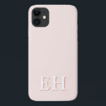 Pink & Coral | Minimal Modern Initial Monogram iPhone 11 Case<br><div class="desc">This stylish phone case design features a simple modern design in blush pink and coral. Make one of a kind phone case with custom initial and name. It will be a cool, unique gift for someone special or yourself. If you want to change the fonts or position, click the "Customize...</div>