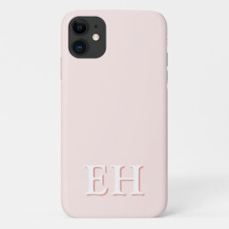 Pink &amp; Coral | Minimal Modern Initial Monogram iPhone 11 Case
