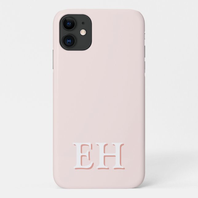 Pink & Coral | Minimal Modern Initial Monogram Case-Mate iPhone Case (Back)