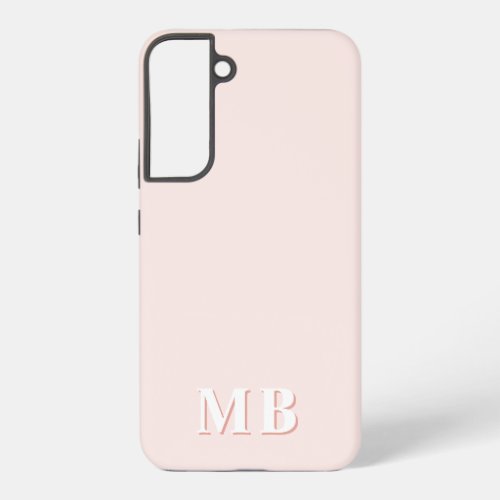 Pink  Coral  Minimal Modern Initial Monogram Samsung Galaxy S22 Case