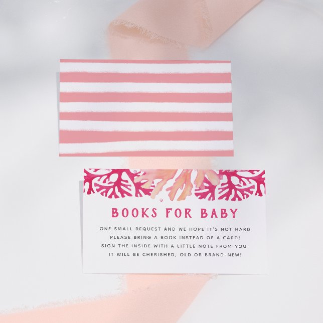 Pink Coral Nautical Books for Baby Enclosure Card (Creator Uploaded)