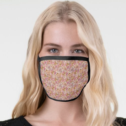 Pink Coral Paisley Pattern Floral for Women Girls Face Mask