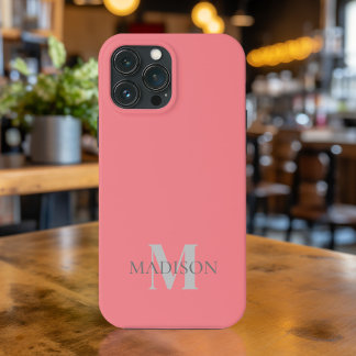 Pink Coral Personalized iPhone 13 Pro Max Case